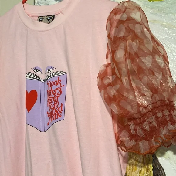 Lazy Oaf x Laura Callaghan Book Lovers Puffy Sleeve Shirt - Picture 4 of 9